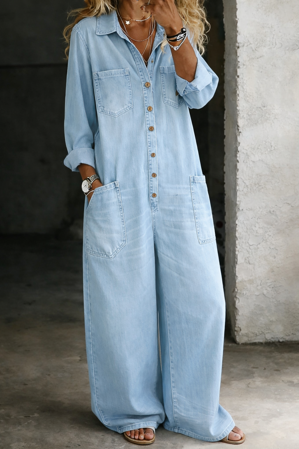LENA | MONO PETO DENIM DE CORTE RELAJADO