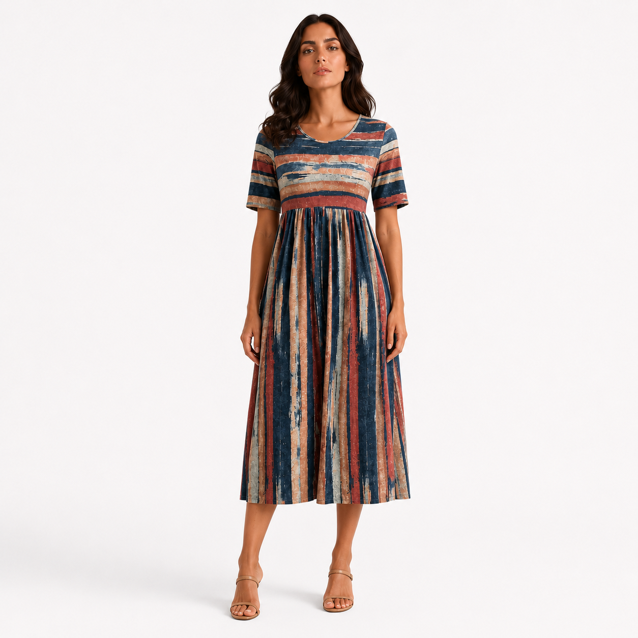 VESTIDO NOELIA MIDI DE RAYAS