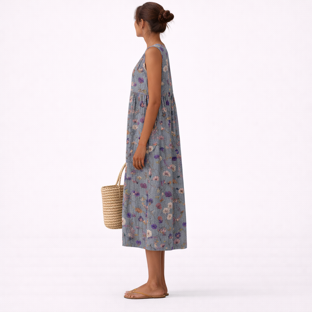 VESTIDO SAGA MIDI FLUIDO