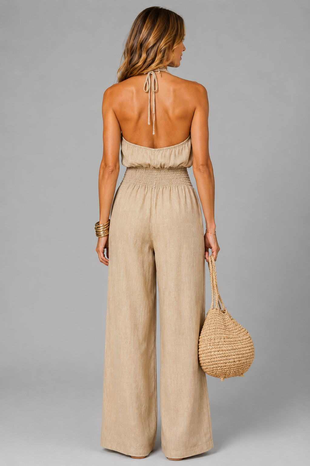 SAHARA CHIC | MONO HALTER CAQUI