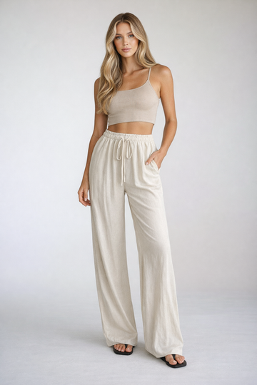 PANTALÓN DE LINO BEIGE