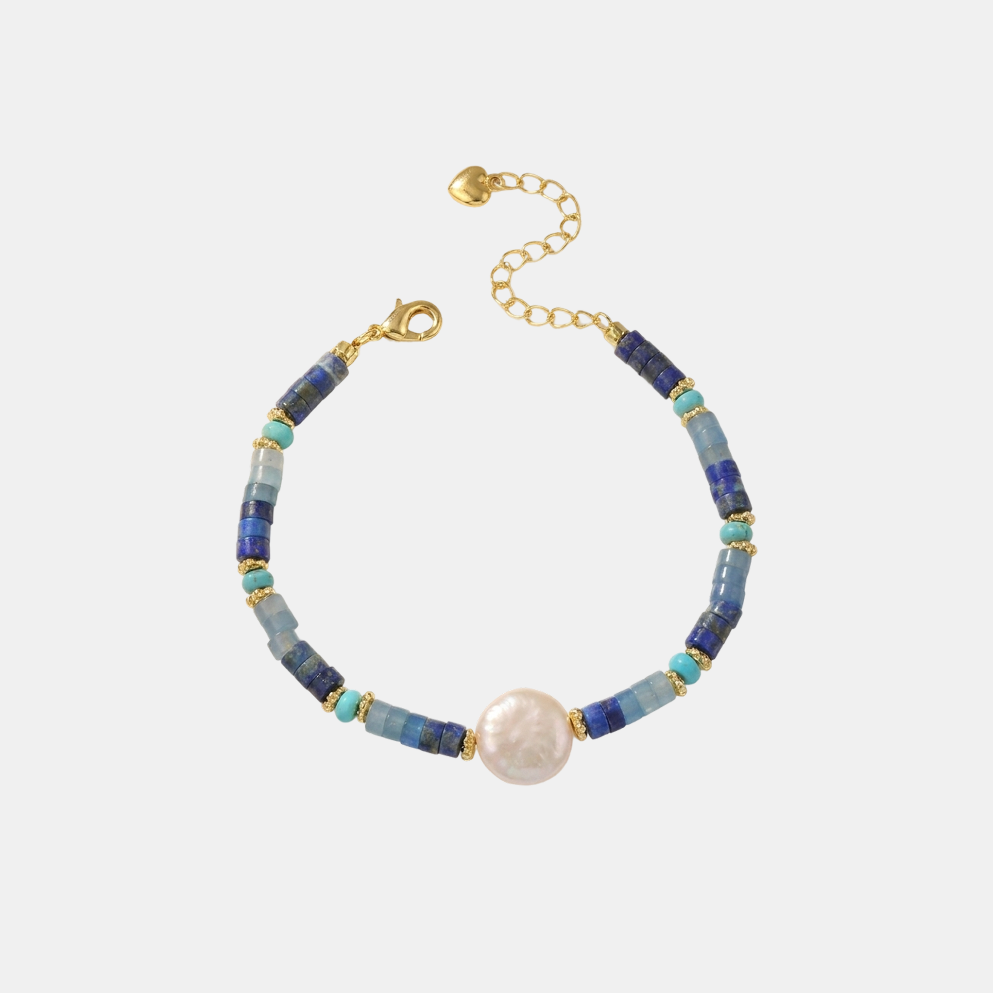 Indigo™ | Bracelet Perles Indigo Plaqué Or