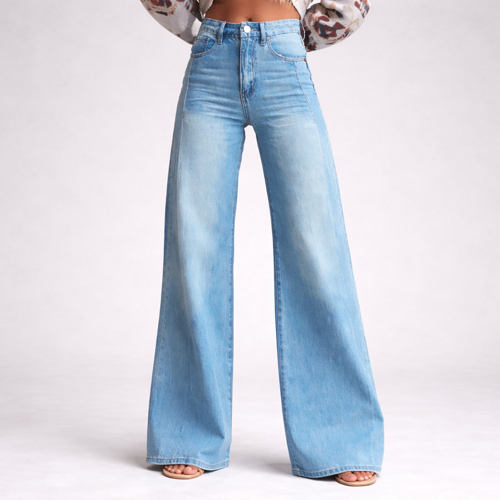 EDITH - Pantalon Décontracté à Jambes Larges