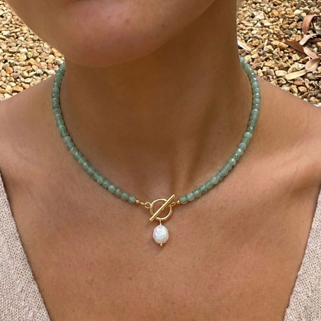 Nature™ | Collier en Pierres Naturelles Plaqué Or