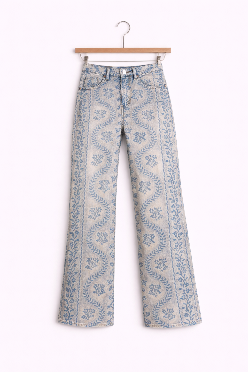 Pantalon Large à Motifs Bleus Lena