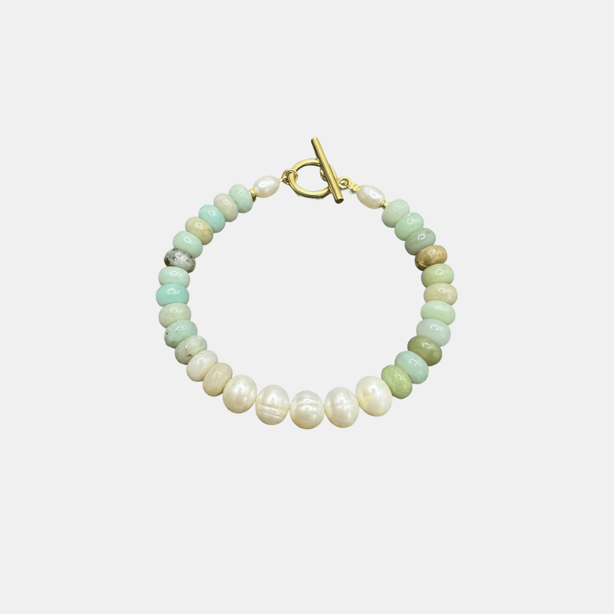 Turquoise™ | Bracelet Turquoise et Perle Plaqué Or