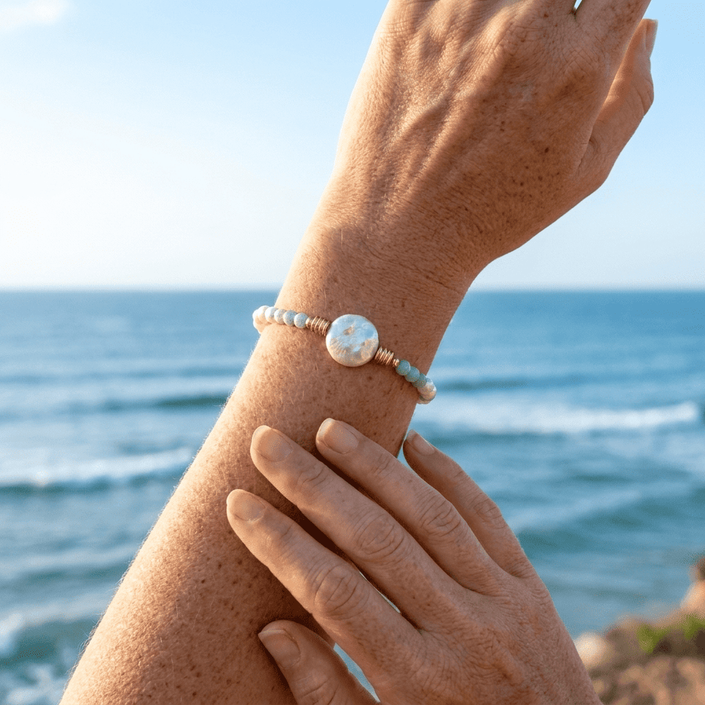 Aqua™ | Bracelet Aqua et Perles Plaqué Or