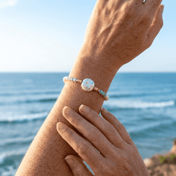 Aqua™ | Bracelet Aqua et Perles Plaqué Or