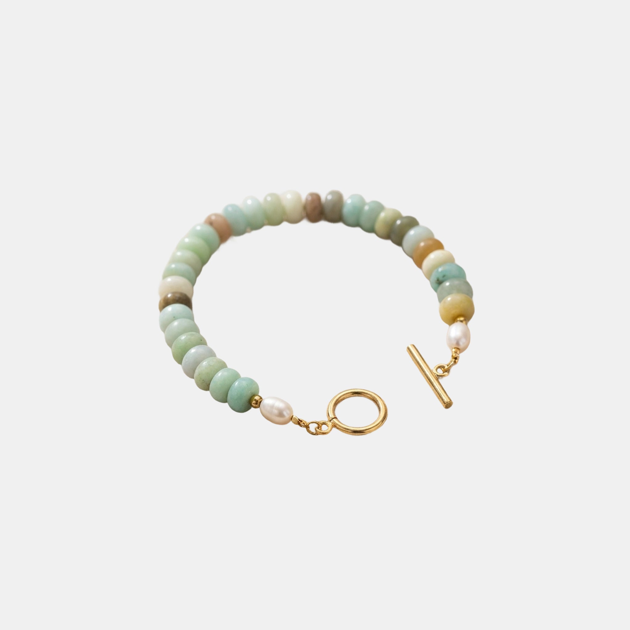 Turquoise™ | Bracelet Turquoise à Fermoir T Plaqué Or