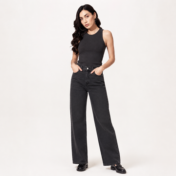 Pantalón Vaquero Negro Loose
