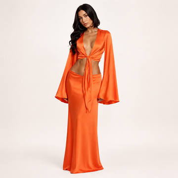 Conjunto Seda Naranja