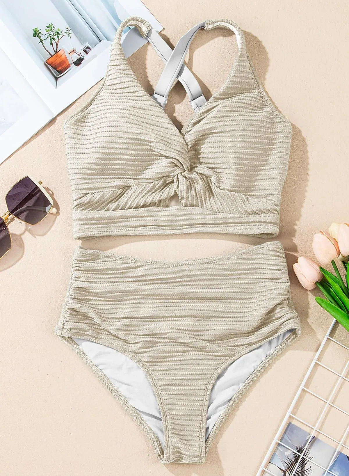 Bikini Textured High-Waist