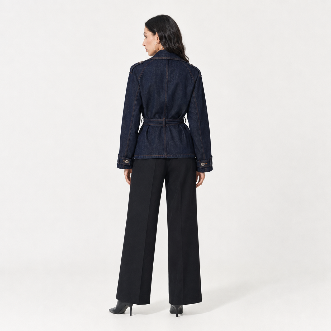 Abrigo Denim de Corte Sastre