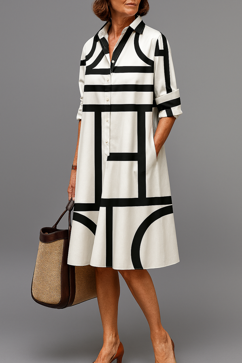 VESTIDO CAMISERO GEO IVORY