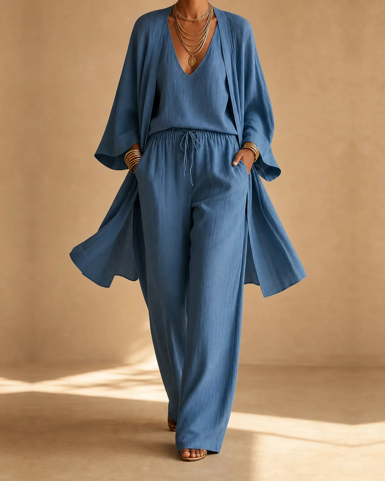 Yolanda | 3-Piece Linen Look Set