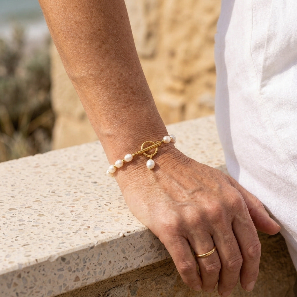 Perle Classique™ | Bracelet de Perles Plaqué Or