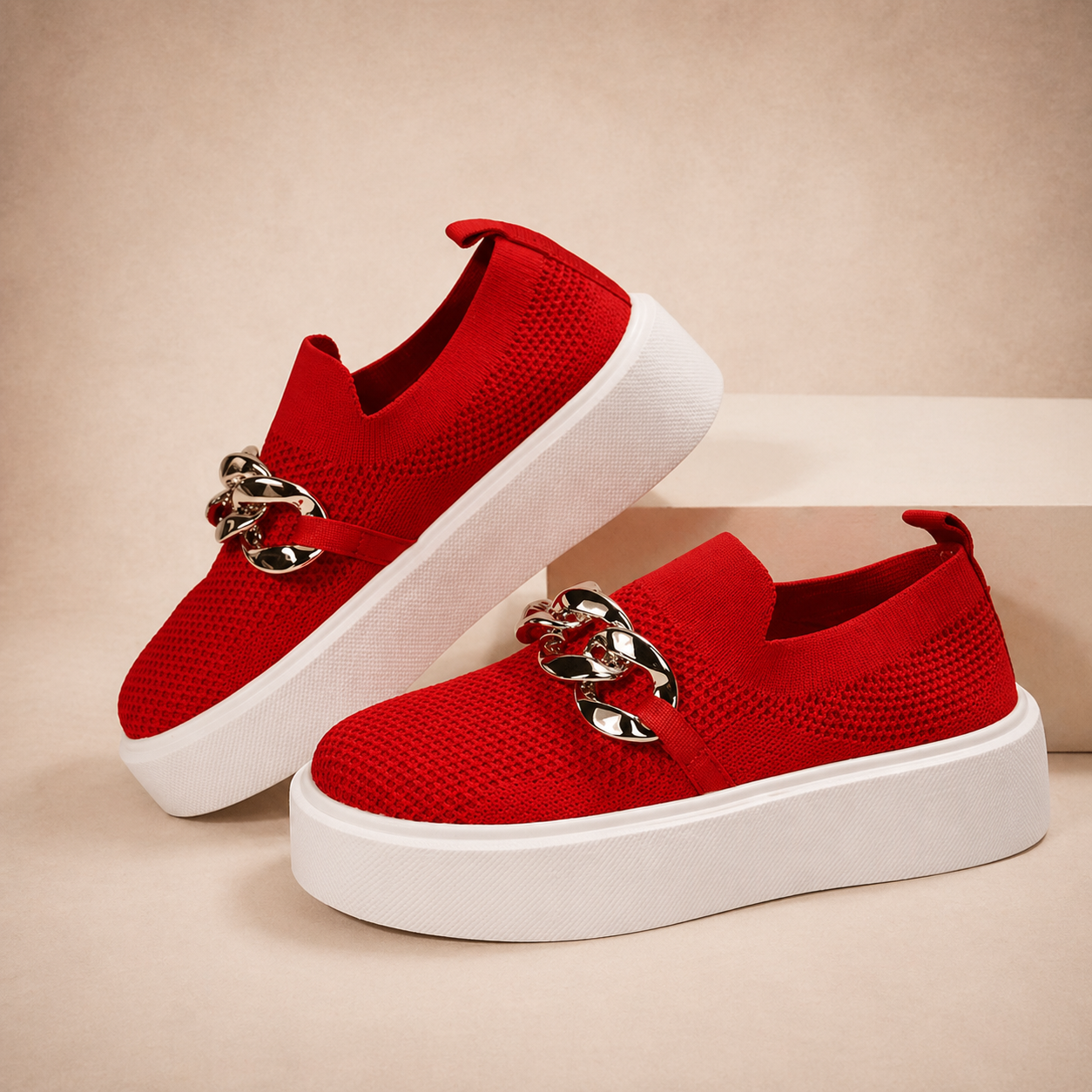Maria - Scarpe con Catena en Métallo