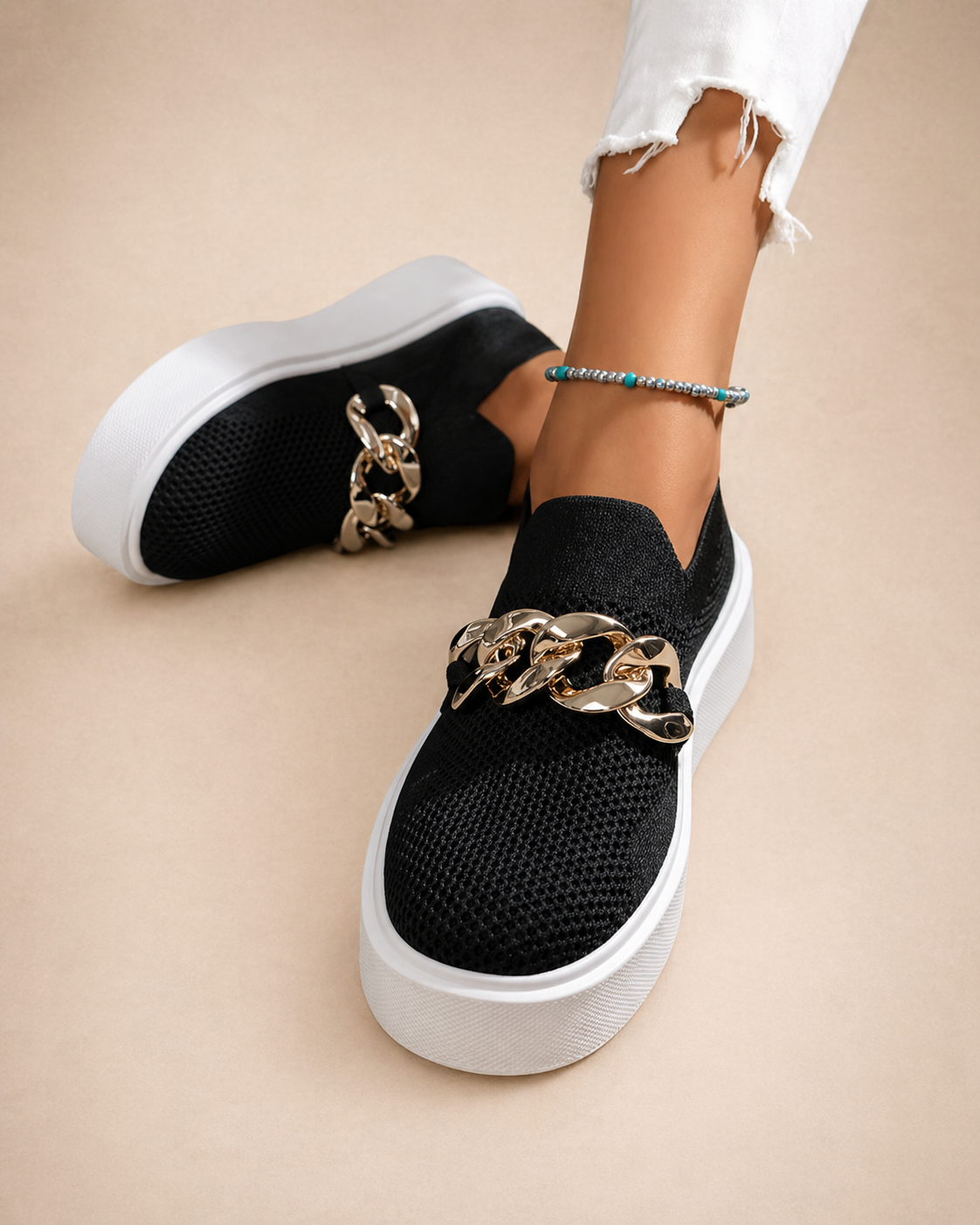 Maria - Scarpe con Catena en Métallo