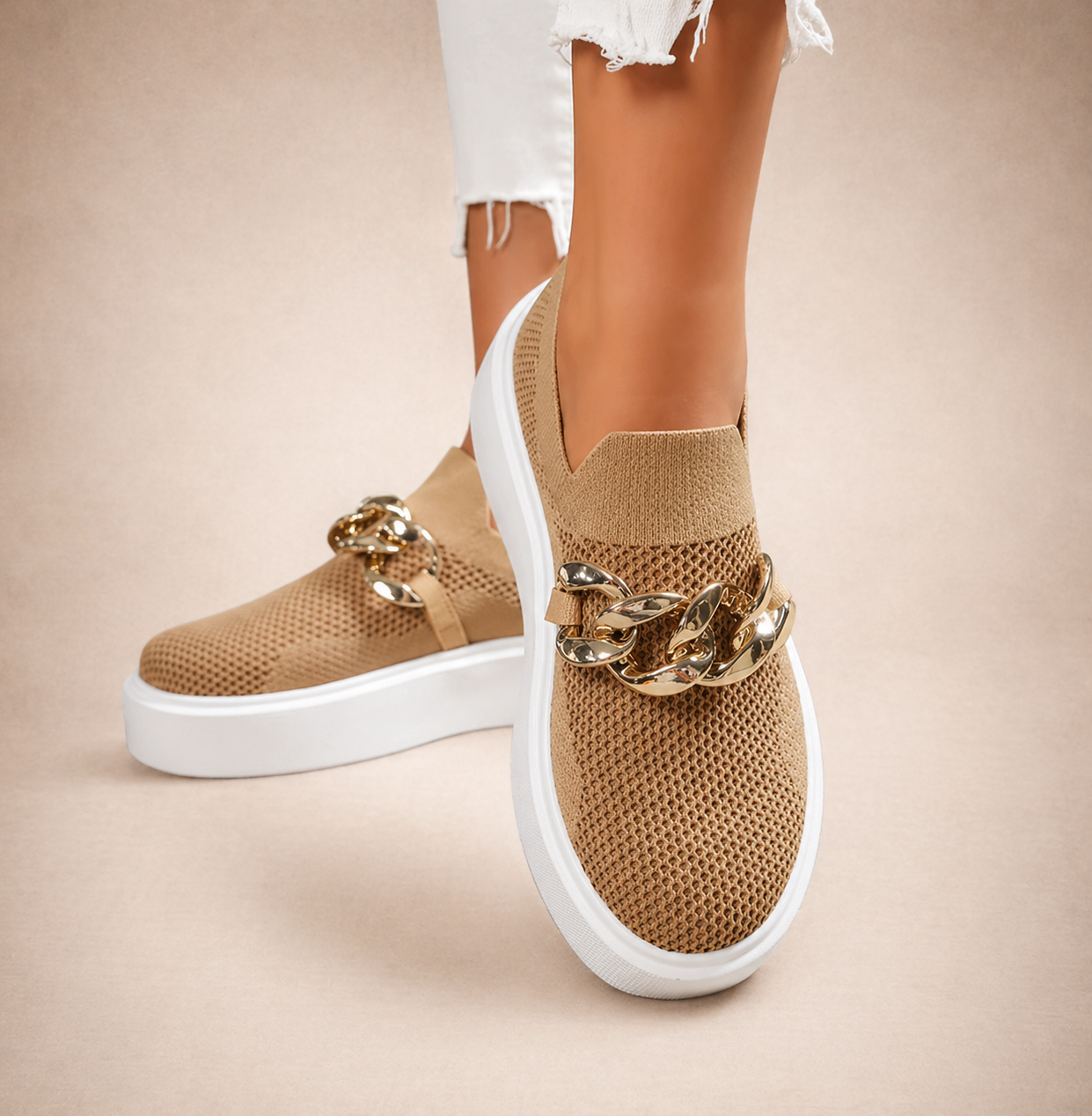 Maria - Scarpe con Catena en Métallo