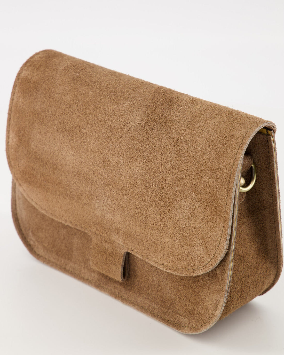 FLORA | BOLSO BANDOLERA DE ANTE TAUPE