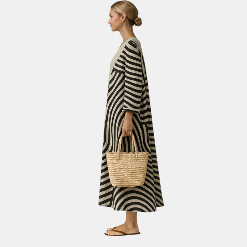 VESTIDO FREJA MIDI DE RAYAS