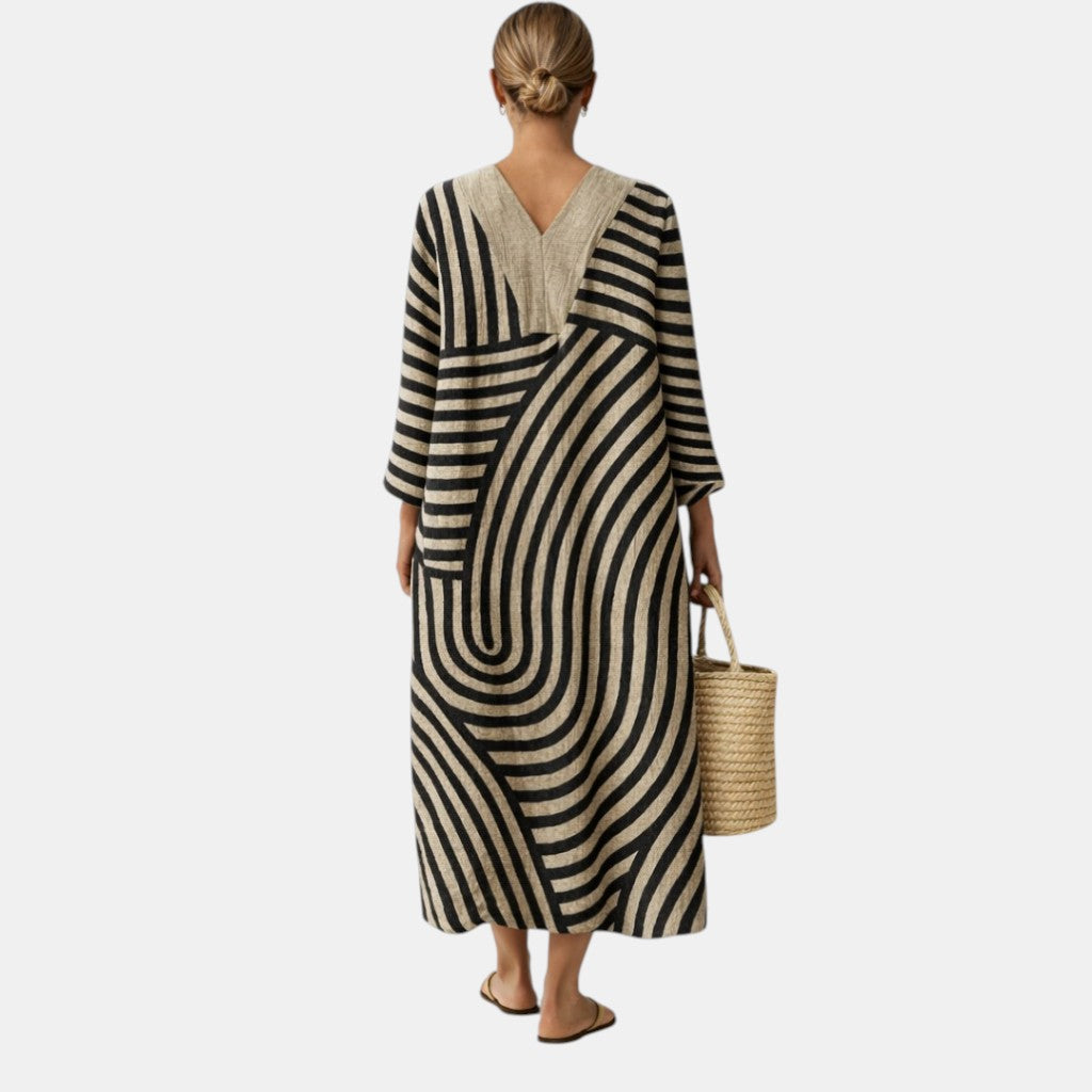 VESTIDO FREJA MIDI DE RAYAS