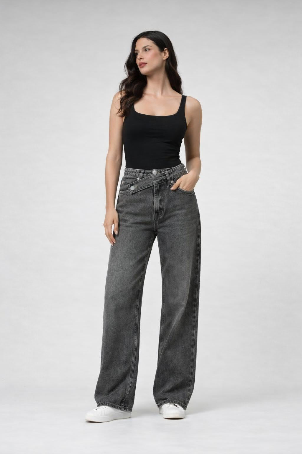 Jeans Asymmetric Belt