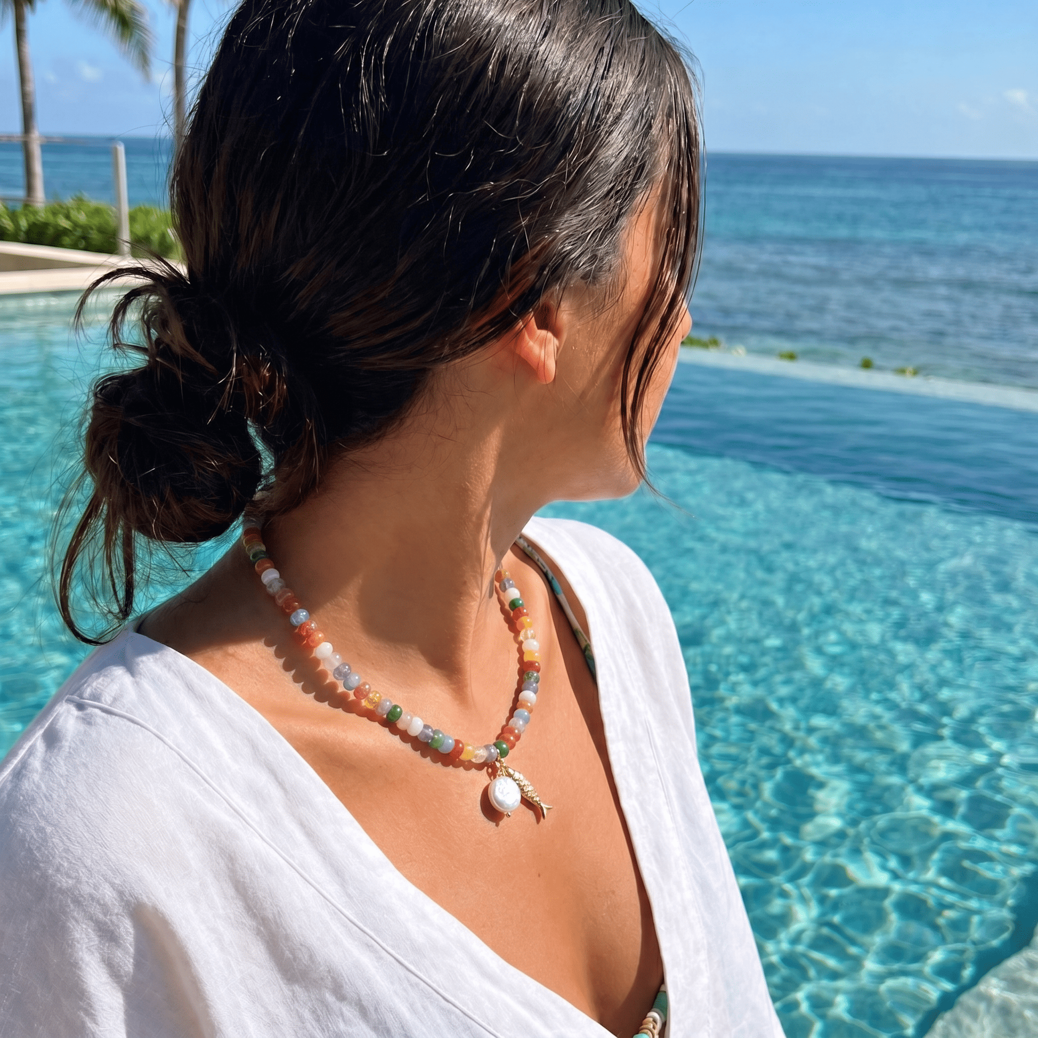 Candy™ | Collier Poisson en Perles Plaqué Or