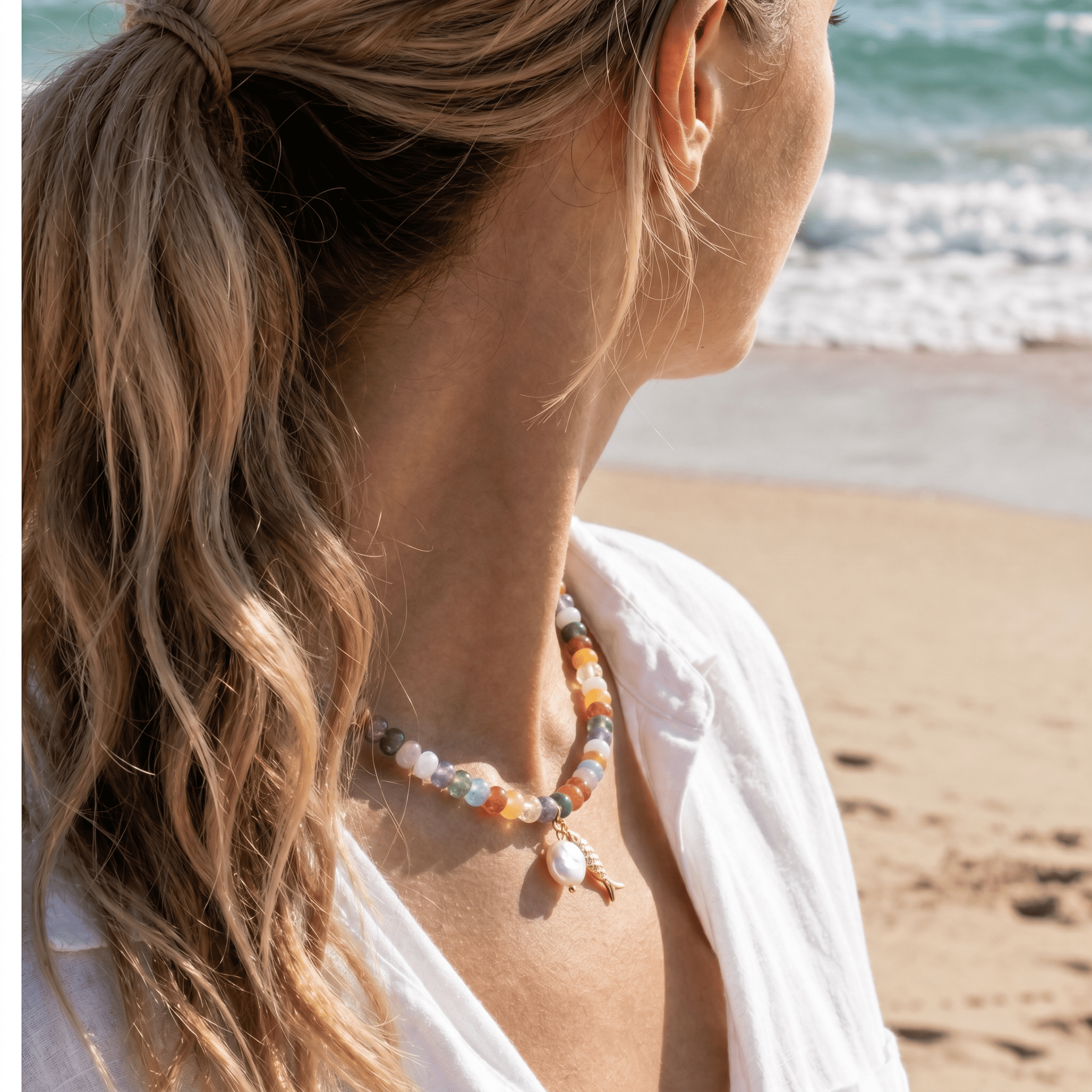 Candy™ | Collier Poisson en Perles Plaqué Or