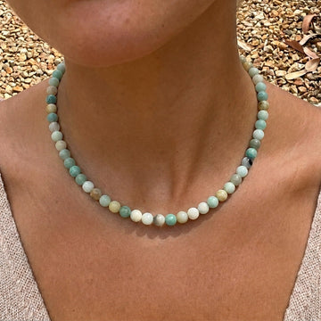 Amazonite™ | Collier en Amazonite Plaqué Or
