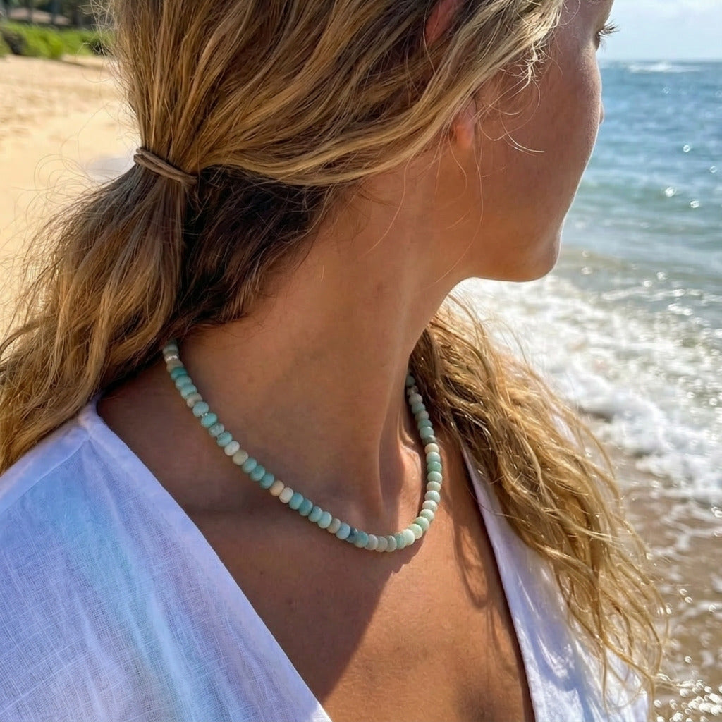 Amazonite™ | Collier en Amazonite Plaqué Or