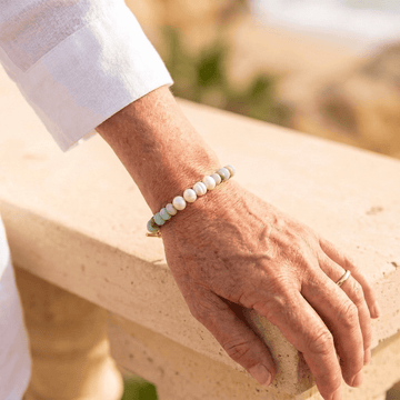 Turquoise™ | Bracelet Turquoise et Perle Plaqué Or