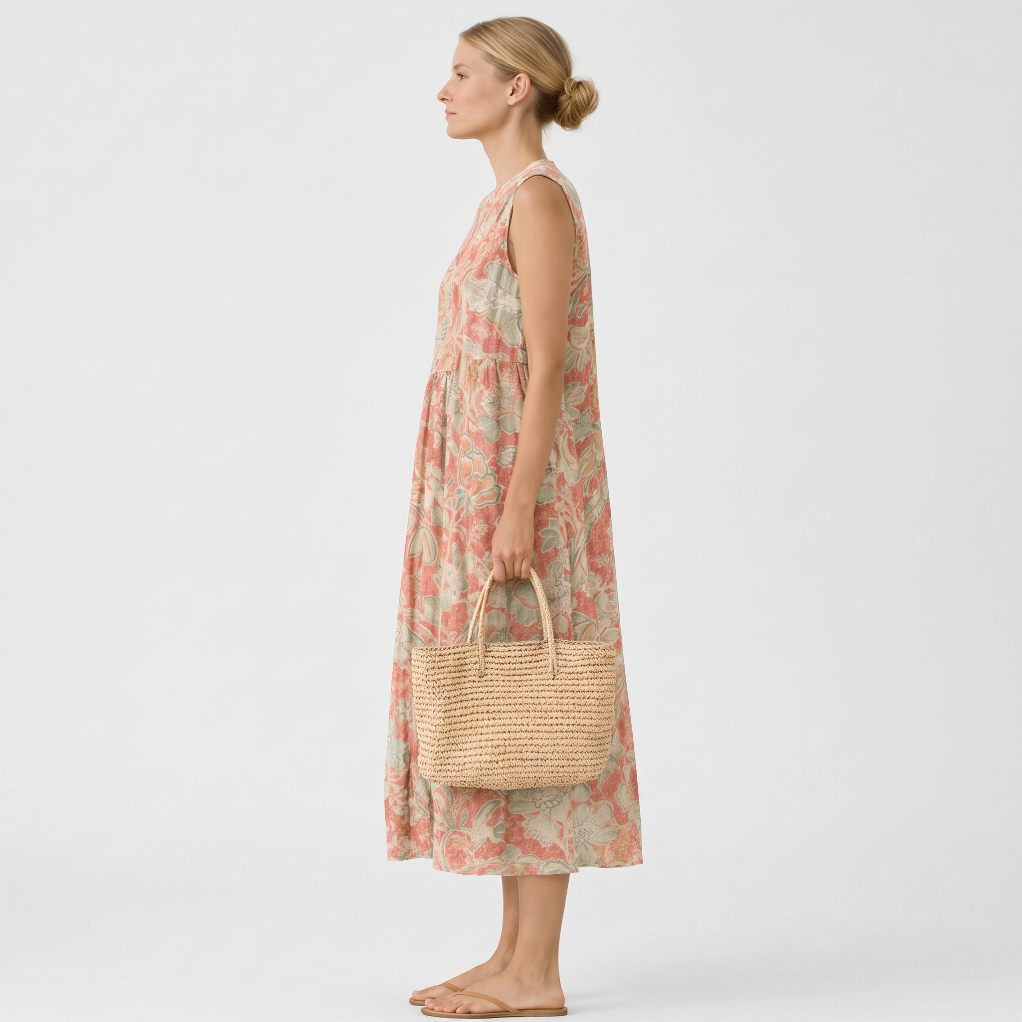 VESTIDO RAYA MIDI CON ESCOTE EN V