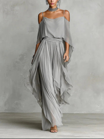 Isaluna – Completo in chiffon elegante e fluido