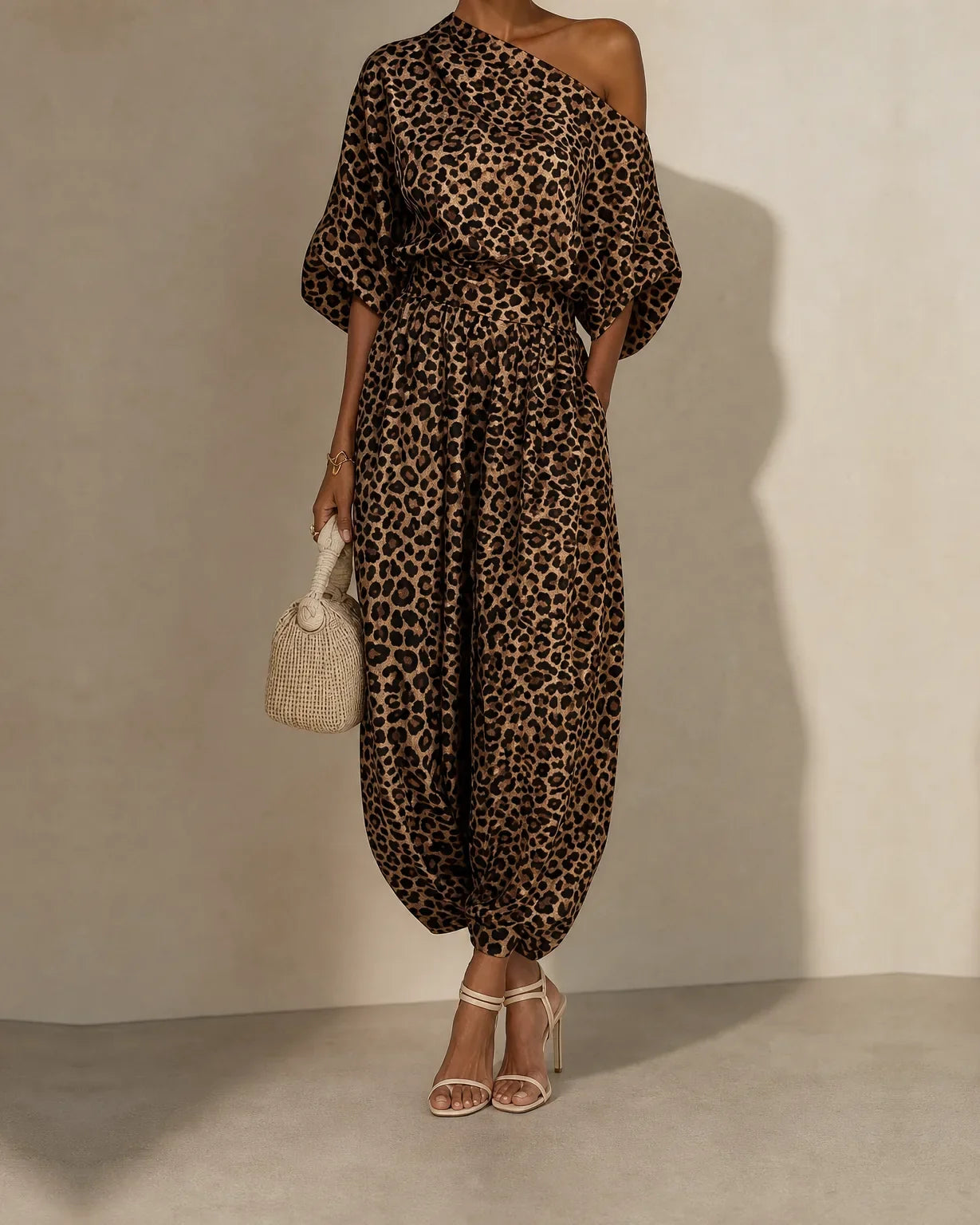 Nadia | Leopard Print Off-Shoulder Dress