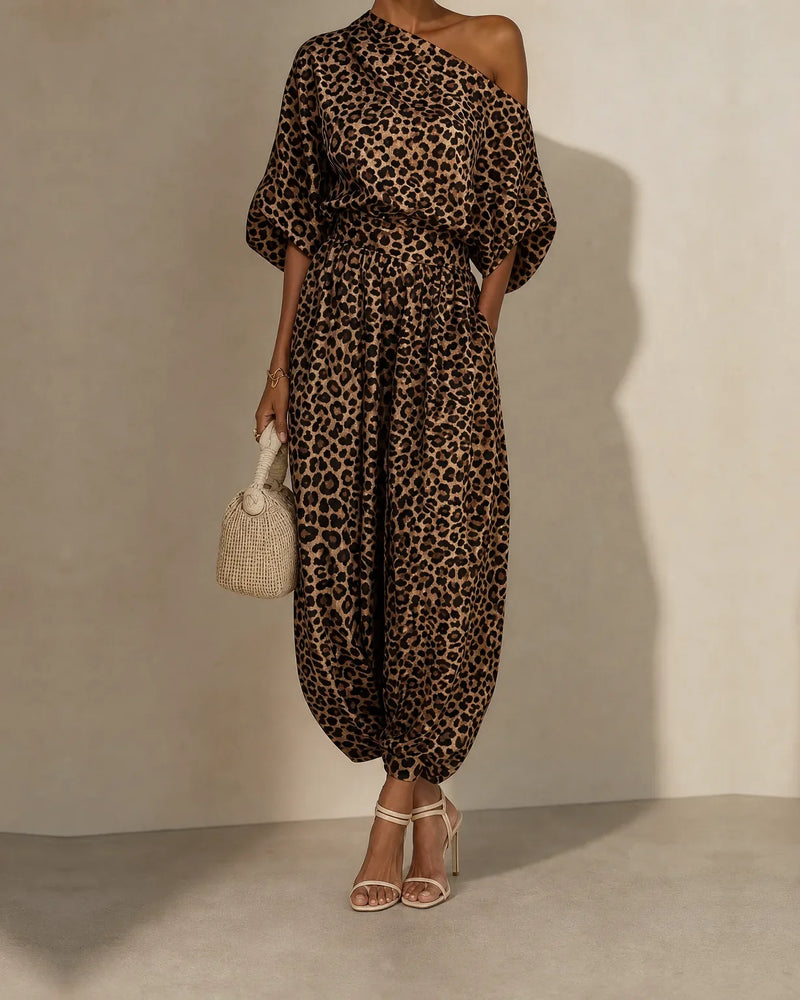 Nadia | Leopard Print Off-Shoulder Dress