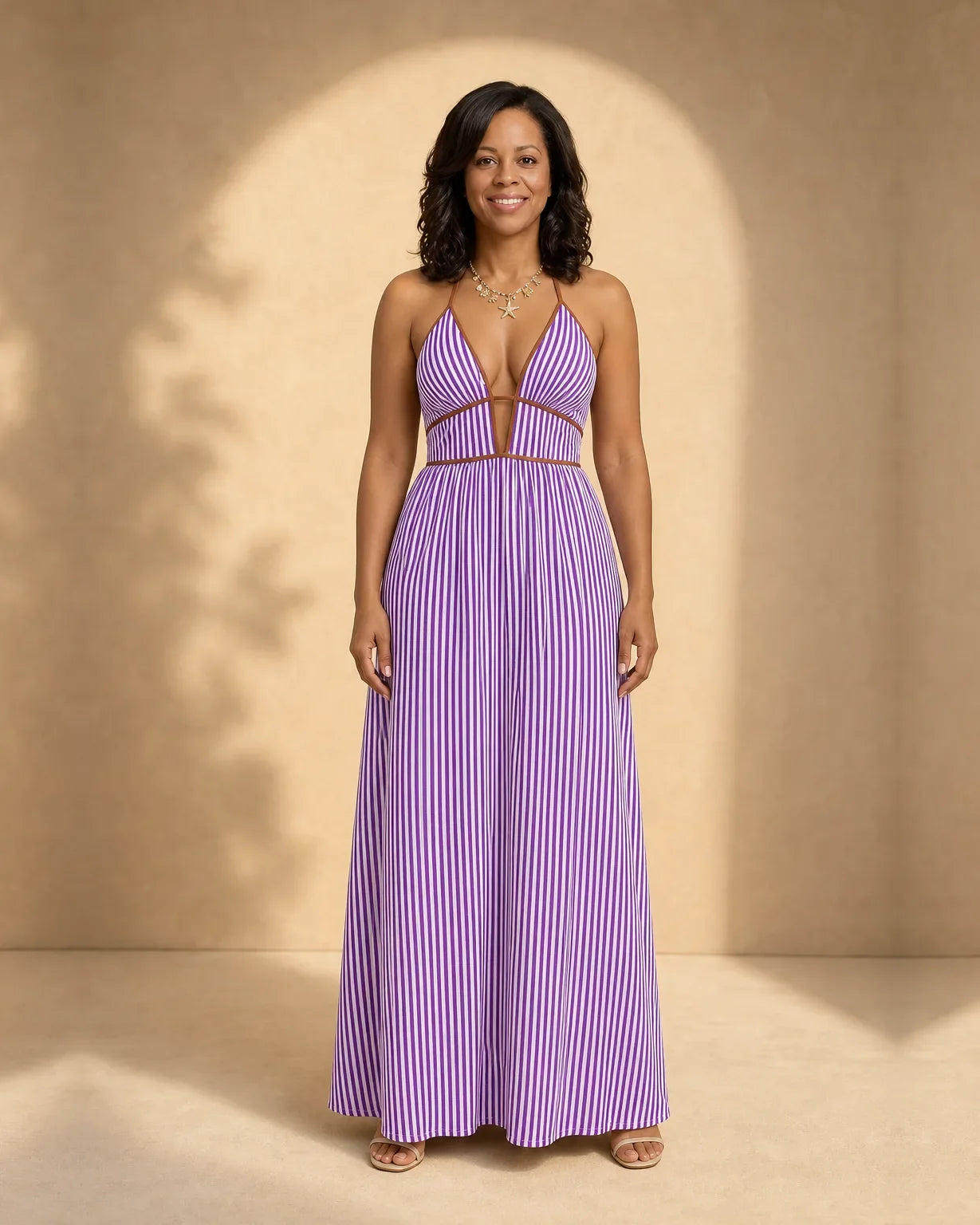 Amina | Cut-Out Halter Maxi Dress