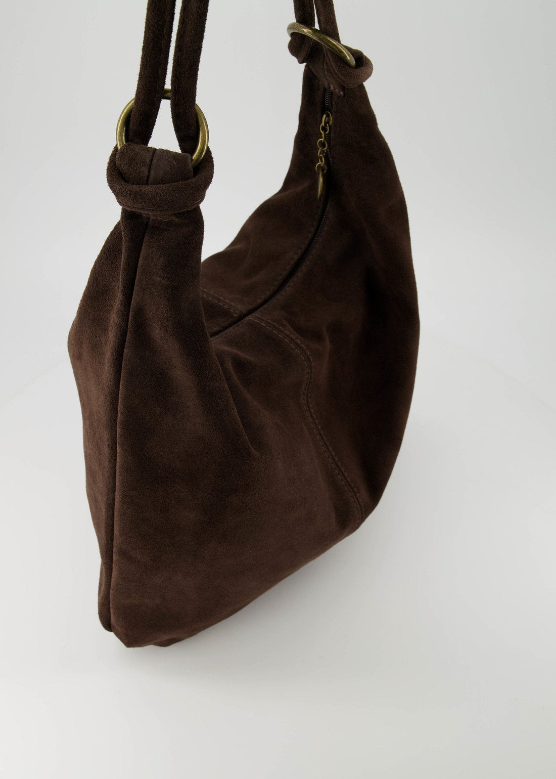 SUEZ | BOLSO DE ANTE BEIGE Y MARRÓN OSCURO